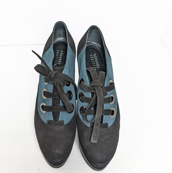 Edmundo Castillo two tone suede wedges - Picture 6 of 16